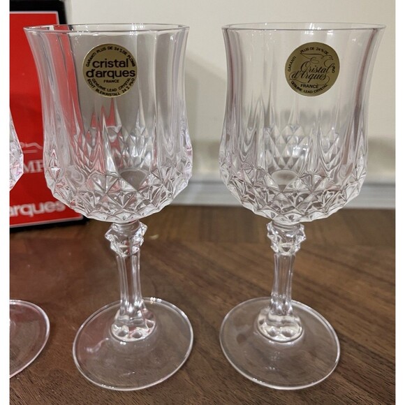 Longchamp Cristal D'arques Glasses 6 ounce Long Stem 17.5 cl. 6 Oz. 24% Pro - Picture 5 of 8